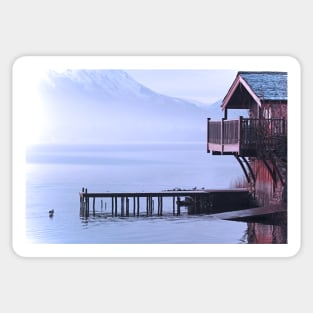 Ullswater Boathouse in Snow Sticker